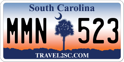 SC license plate MMN523