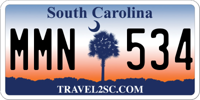 SC license plate MMN534