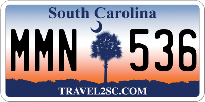 SC license plate MMN536