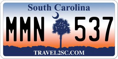 SC license plate MMN537