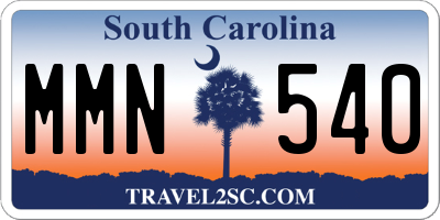 SC license plate MMN540