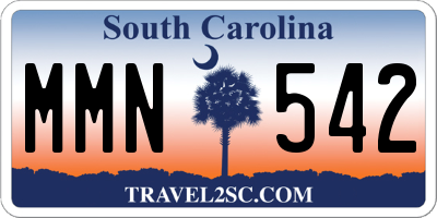 SC license plate MMN542