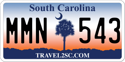 SC license plate MMN543
