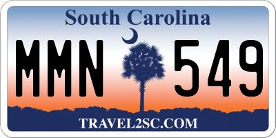 SC license plate MMN549
