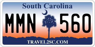 SC license plate MMN560