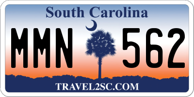 SC license plate MMN562