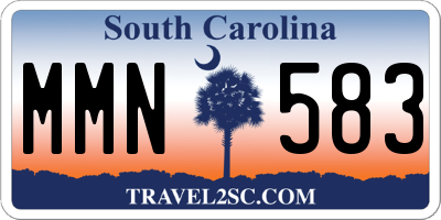 SC license plate MMN583