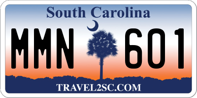 SC license plate MMN601