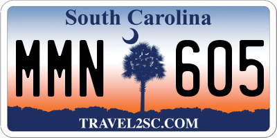 SC license plate MMN605