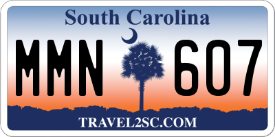 SC license plate MMN607