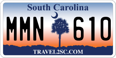 SC license plate MMN610