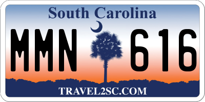SC license plate MMN616