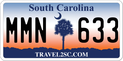 SC license plate MMN633