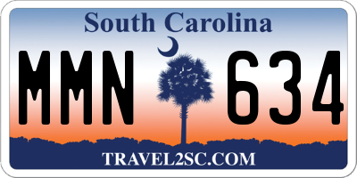 SC license plate MMN634