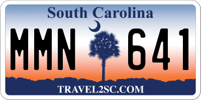 SC license plate MMN641