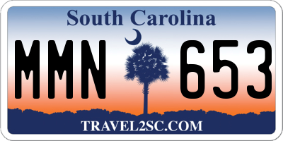 SC license plate MMN653