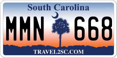 SC license plate MMN668