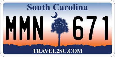 SC license plate MMN671