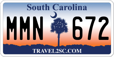 SC license plate MMN672