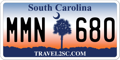 SC license plate MMN680