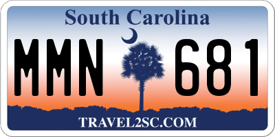 SC license plate MMN681