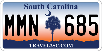 SC license plate MMN685