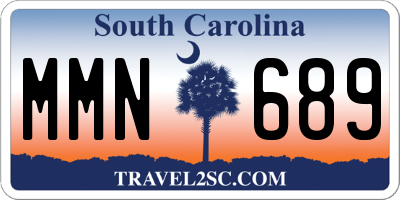 SC license plate MMN689
