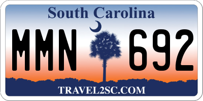 SC license plate MMN692