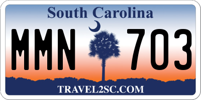 SC license plate MMN703