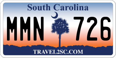 SC license plate MMN726