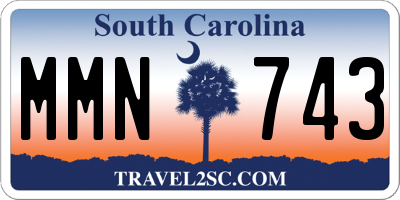 SC license plate MMN743