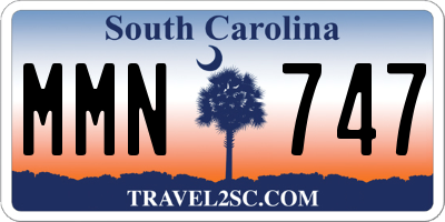 SC license plate MMN747