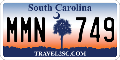 SC license plate MMN749