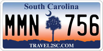 SC license plate MMN756