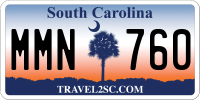 SC license plate MMN760