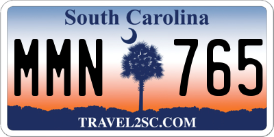 SC license plate MMN765