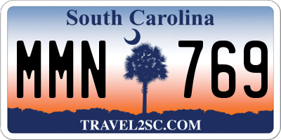 SC license plate MMN769