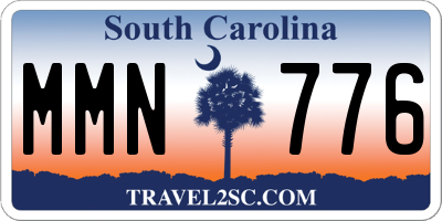 SC license plate MMN776
