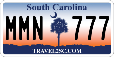 SC license plate MMN777