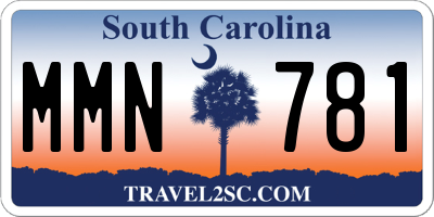 SC license plate MMN781