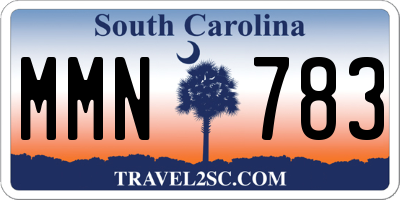 SC license plate MMN783