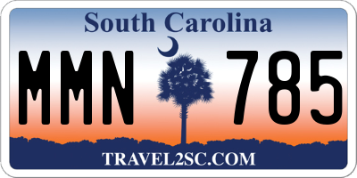 SC license plate MMN785