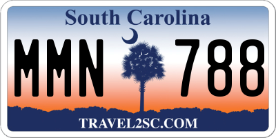 SC license plate MMN788