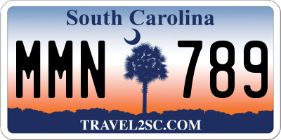 SC license plate MMN789