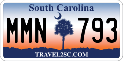 SC license plate MMN793