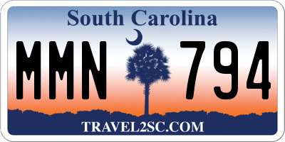 SC license plate MMN794