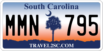 SC license plate MMN795