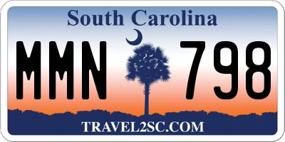SC license plate MMN798