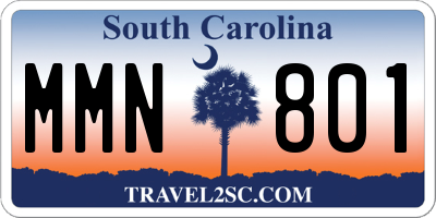 SC license plate MMN801