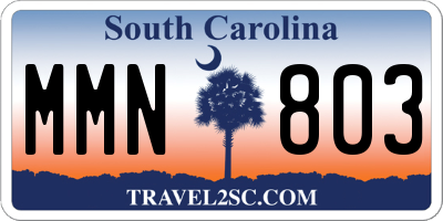 SC license plate MMN803